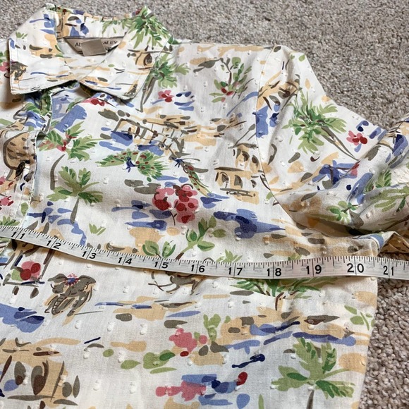 Vtg. 90s Asian Textured  Button Down by Allison Daley- 10 - Picture 8 of 11